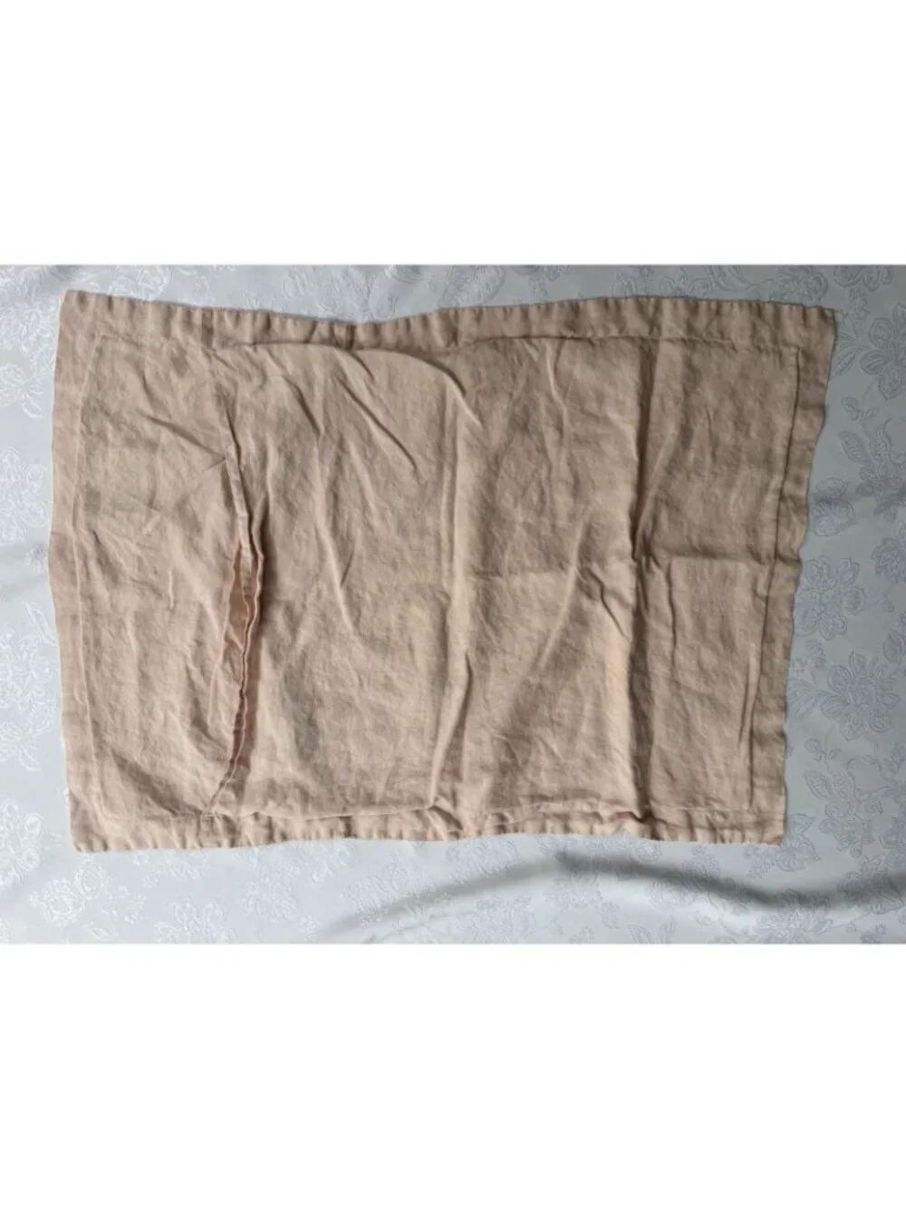 SIJO Single Full Queen Pillowcase French Flax Linen Envelope Peach Pink 31 X 22